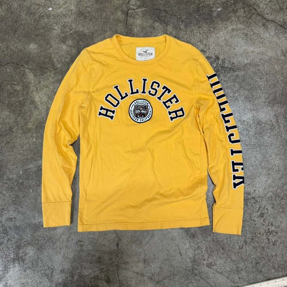 Hollister Tiger Graphic Long Sleeve Tee Yellow